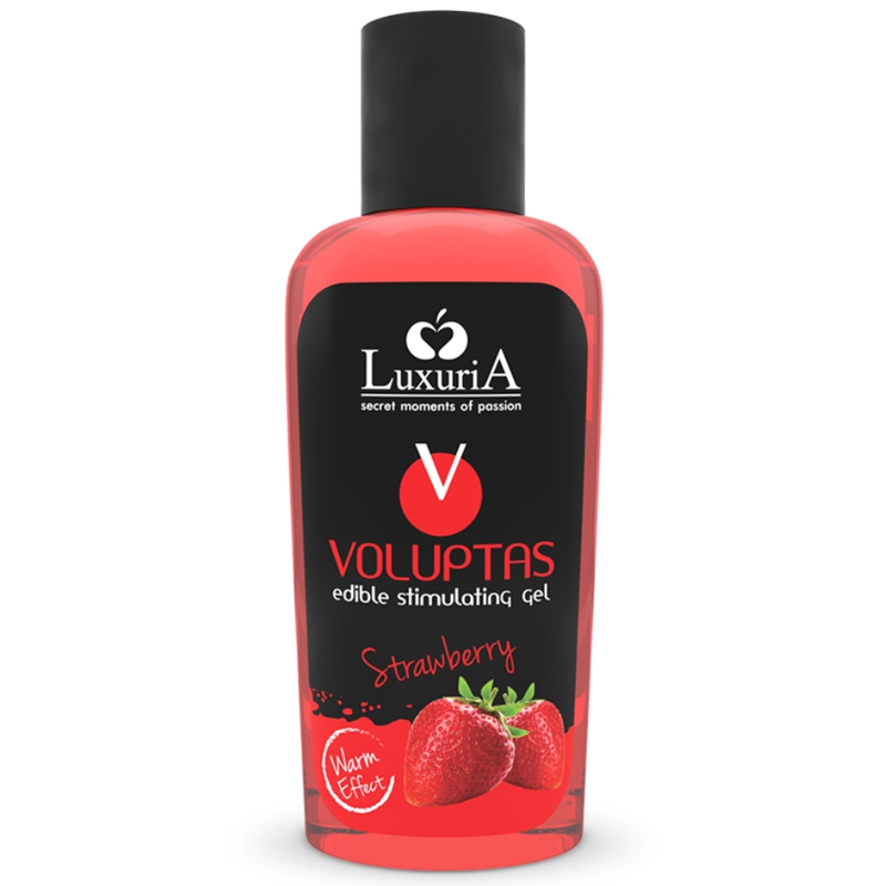 Voluptas Gel De Massagem Comestível Efeito Aquecedor - Morango 100 ml - Intimateline Luxuria