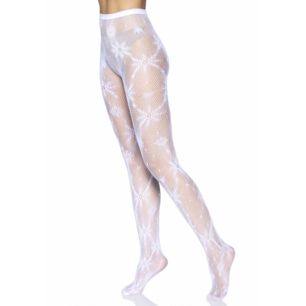 Leg Avenue - Snowflake Fishnet Calas Tamanho Único - Image 6