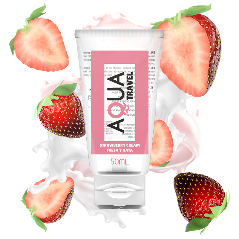 Lubrificante À Base De Água De Creme De Morango - 50 ml - Aqua Travel