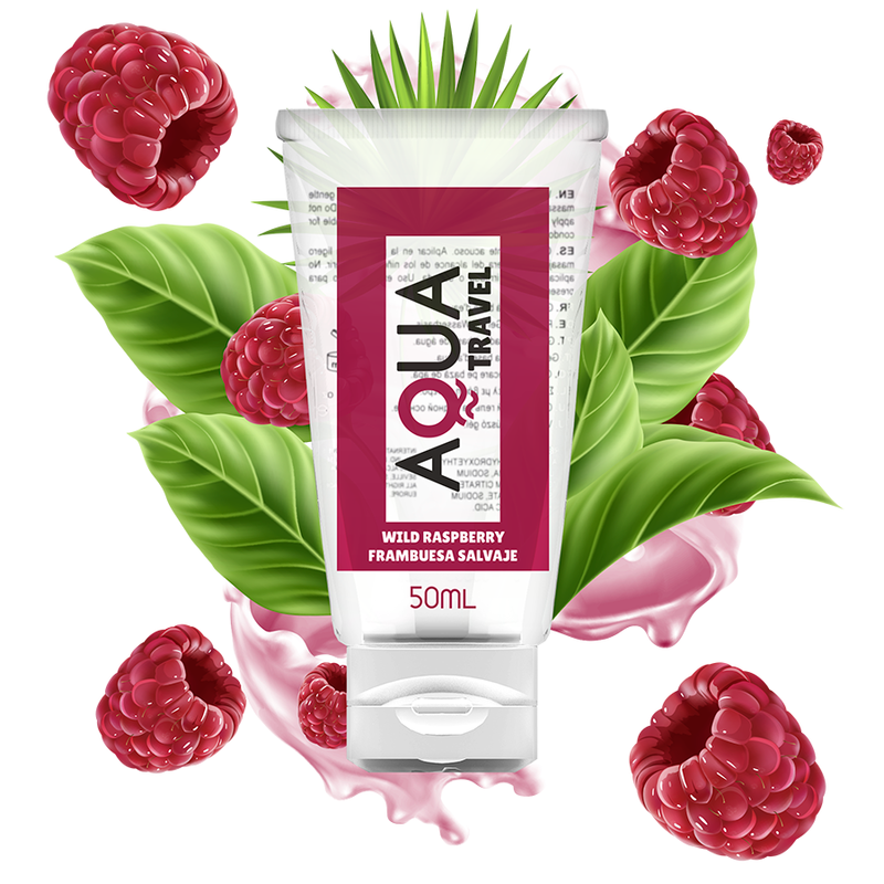 Lubrificante À Base De Água Aqua Travel Sabor De Framboesa Selvagem - 50 ml - Aqua Travel