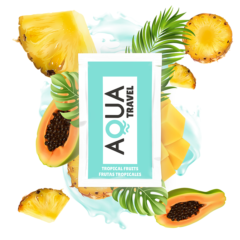 Lubrificante À Base De Água Sabor De Frutas Tropicais 6 ml - Aqua Travel