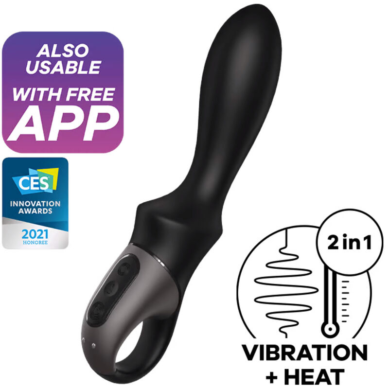 Aplicativo Vibrador Anal Heat Climax Preto - Satisfyer