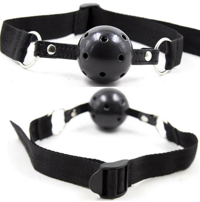 Mordaça Bola Respirável Fetiche Preto Ohmama
