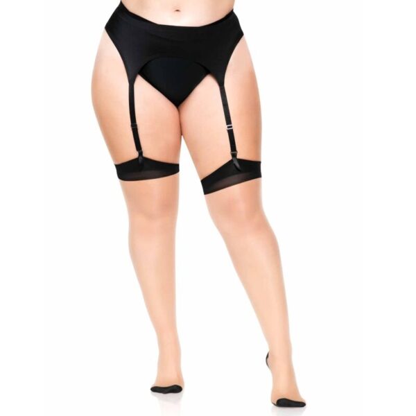 Leg Avenue - Plus Lycra Sheer 2 Tons Coxa Alta Com Costura Traseira E Salto Cubano - Image 3