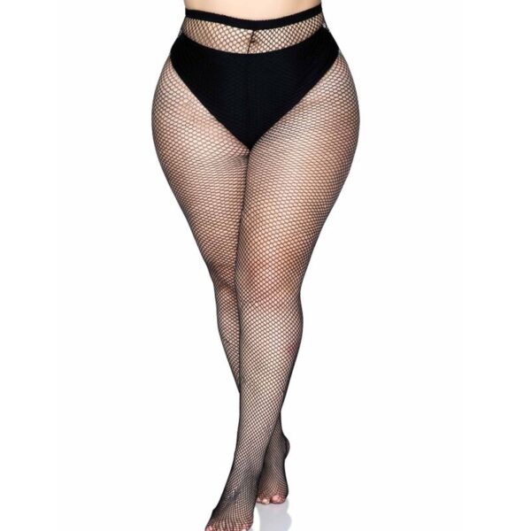 Leg Avenue - Meia-Cala Backseam - Preta Plus Size - Image 2