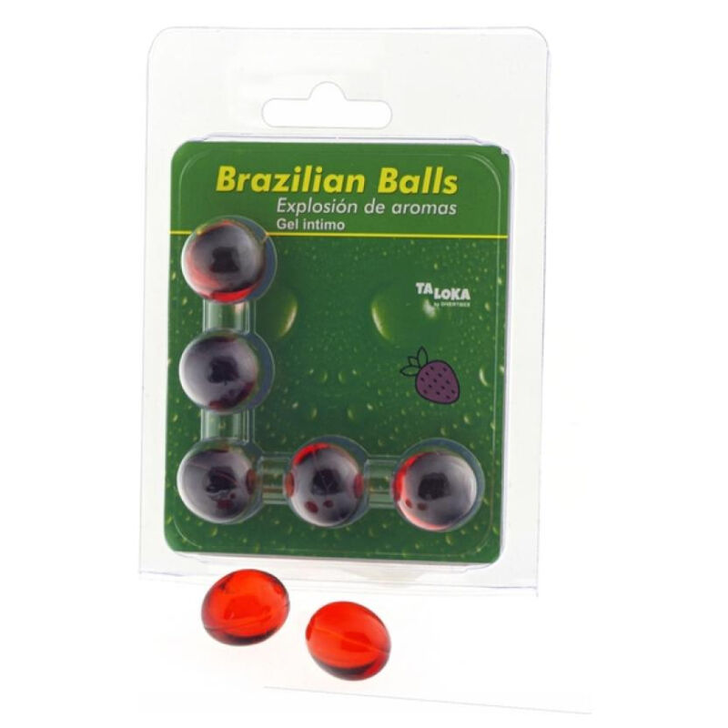 Taloka - 5 Bolas Brasileiras Gel Íntimo De Morango