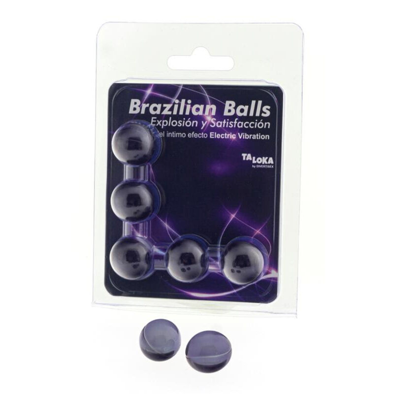 Taloka - 5 Bolas Brasileiras Gel Emocionante Efeito Vibratório Elétrico