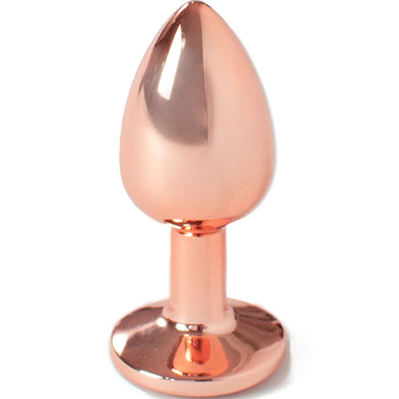 Plug Anal De Metal Ouro Rosa Tamanho Pequeno 7 Cm - Secretplay