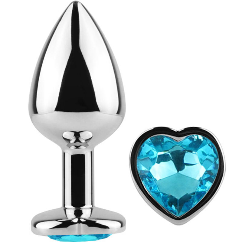 Plug Anal De Metal Corao Azul Tamanho Pequeno 7 Cm - Secretplay