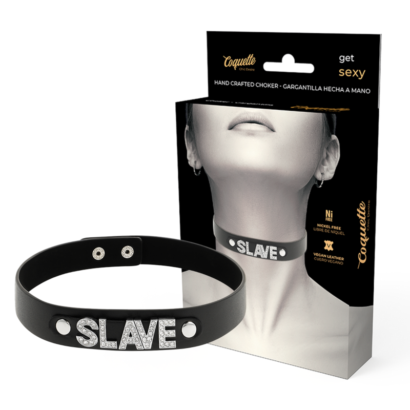 Gargantilha De Couro Vegano Slave - Coquette Chic Desire