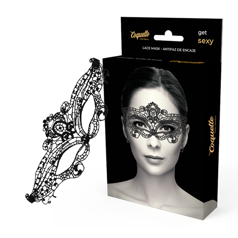 Mscara De Renda Preta Fina - Coquette Chic Desire