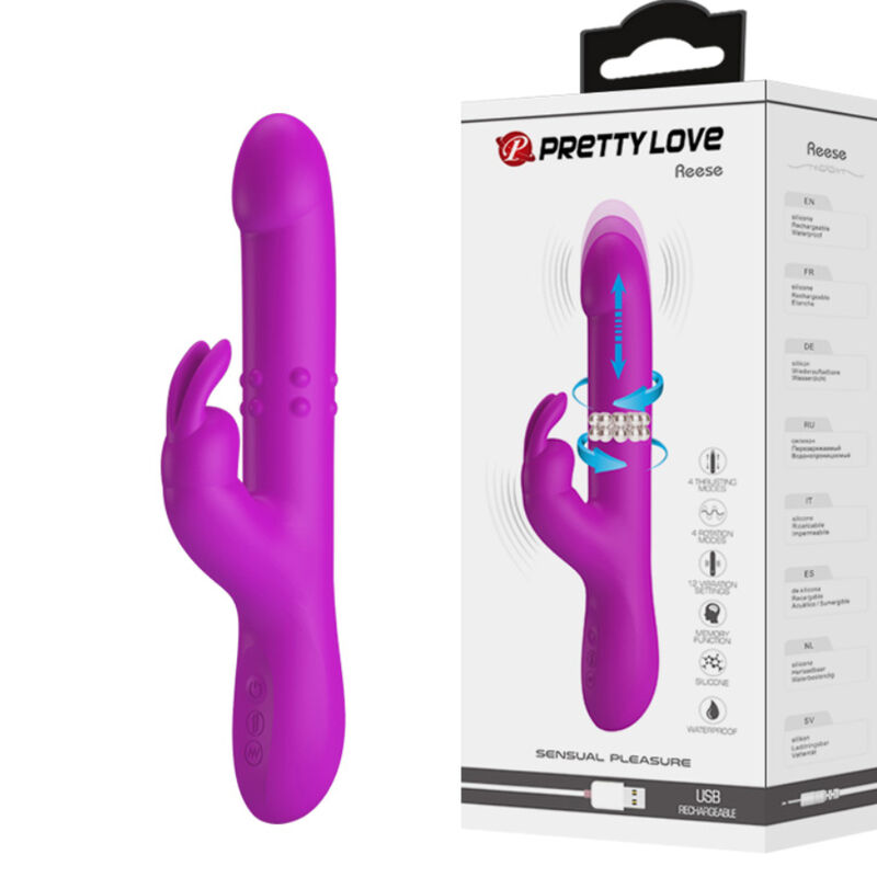 Vibrador Reese Com Rotao Roxa - Pretty Love