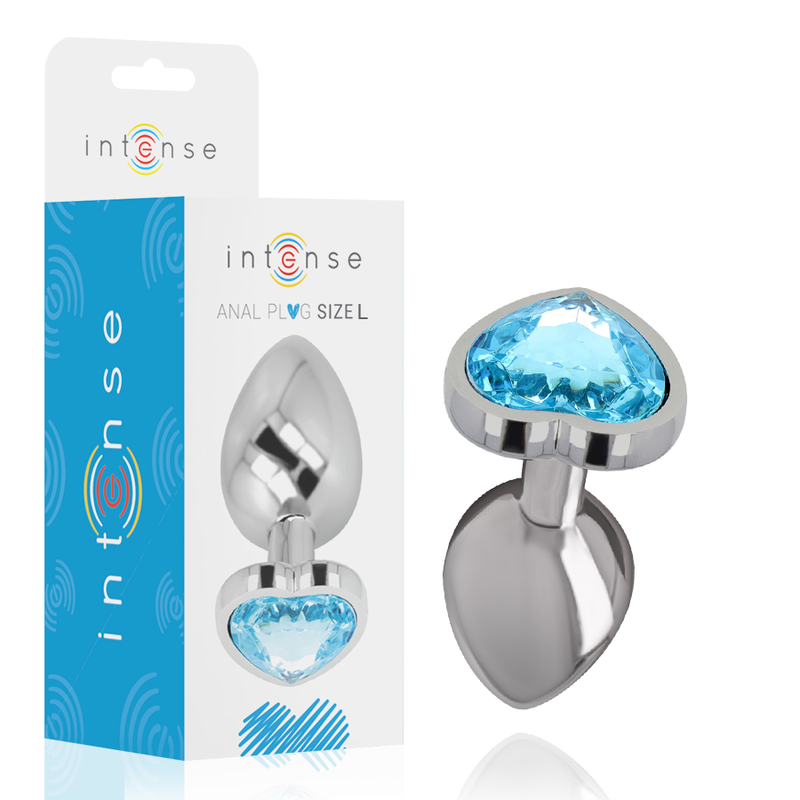 Plug Anal De Alumínio Metal Corao Azul Tamanho - L - Intense