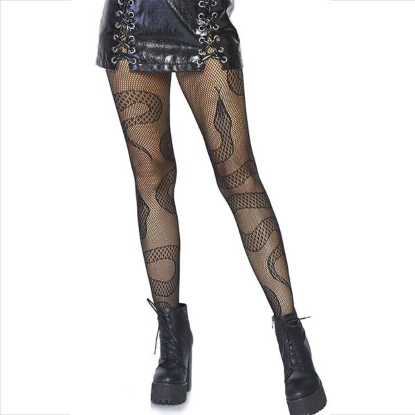 Leg Avenue - Meias Net Snakes Pretas - Image 3