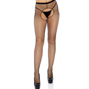 Meias De Rede Pretas Sem Crotchles - Leg Avenue