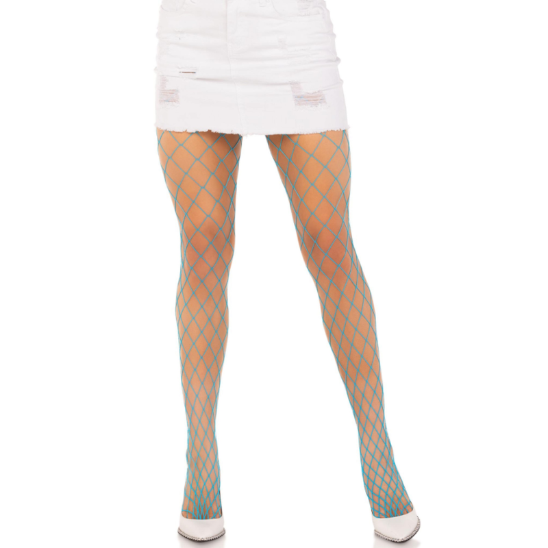 Leg Avenue - Meia-Cala Diamond Fishnnet Azul