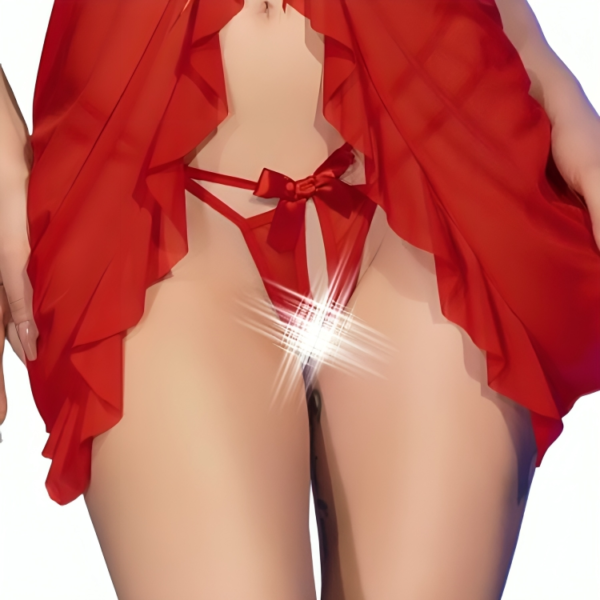 Chilirose - Cr 4696 Babydoll E Tanga Vermelha L/Xl - Image 3