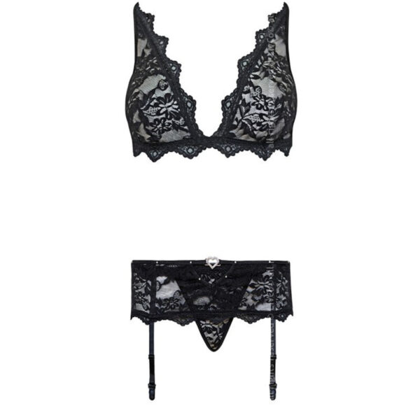 Livco Corsetti Fashion - Belita Lc 90231 Suti + Calcinha + Cinta Liga Preto S/M - Image 5