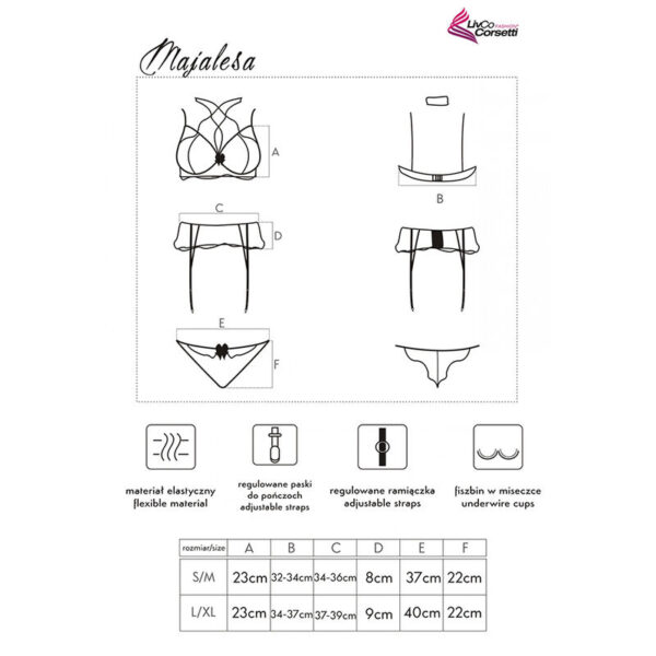 Livco Corsetti Fashion - Majalesa Lc 90526 Suti + Cinta Liga + Calcinha Preta - Image 5