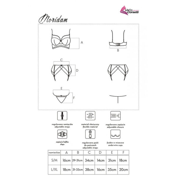 Livco Corsetti Fashion - Moridam Lc 90552 Suti + Cinta Liga + Calcinha Negro - Image 8