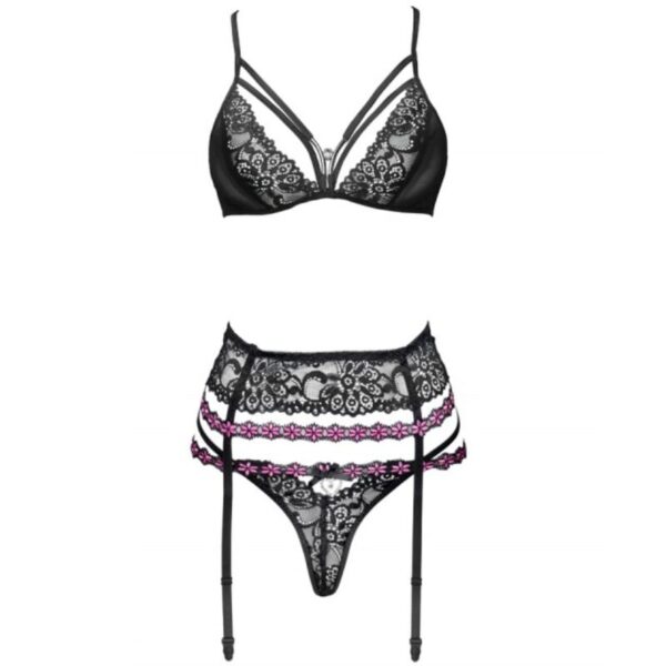 Livco Corsetti Fashion - Snehana Lc 90443 Suti + Cinta Liga + Calcinha Preta L/Xl - Image 3