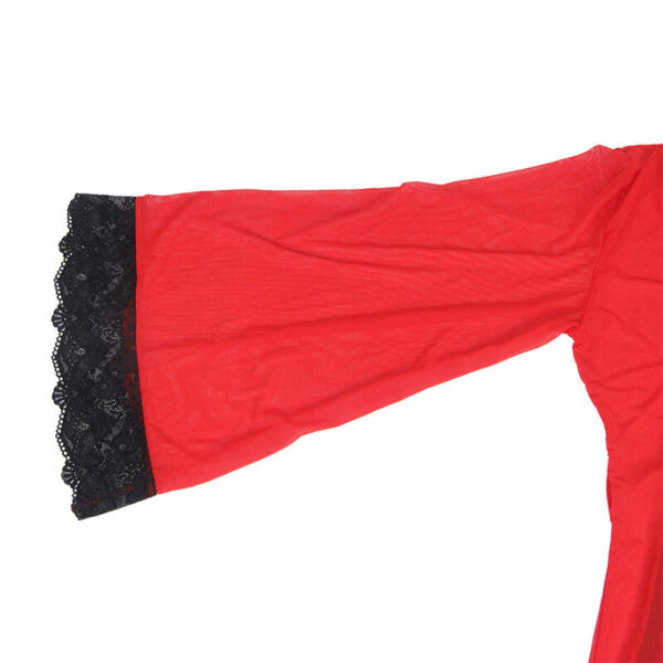 Robe Em Tecido Transparente Com Detalhe De Renda Vermelho L/Xl - Subblime - Image 6
