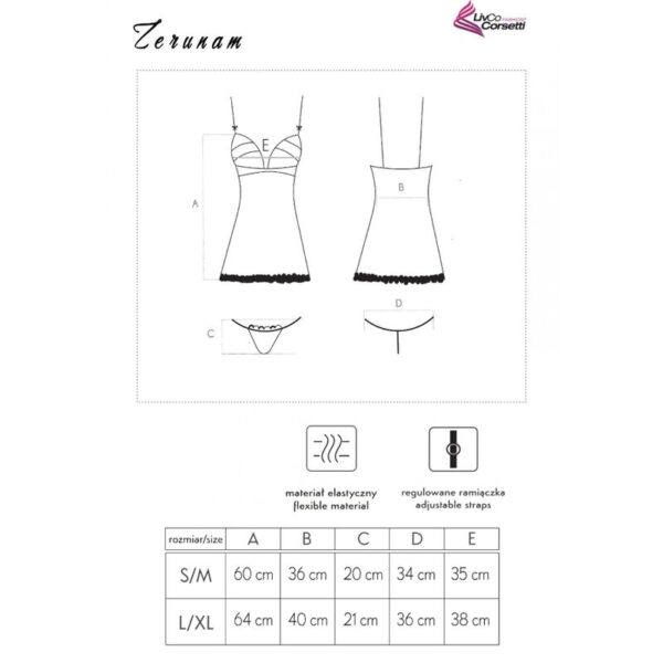 Livco Corsetti Fashion - Conjunto Zerunam Babydoll + Tanga Preta - Image 5