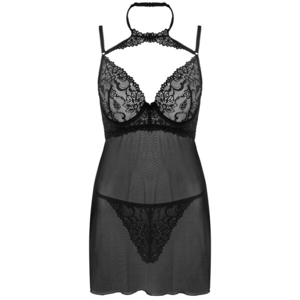 Livco Corsetti Fashion - Conjunto Binella Babydoll + Tanga Preto - Image 3