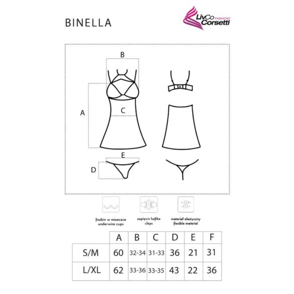 Livco Corsetti Fashion - Conjunto Binella Babydoll + Tanga Preto - Image 5