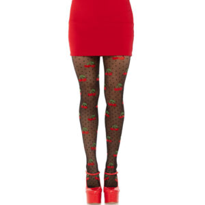 Leg Avenue - Meias Cereja Preta Moles