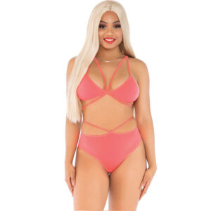 Leg Avenue - Top E Calça Coral Com Alças