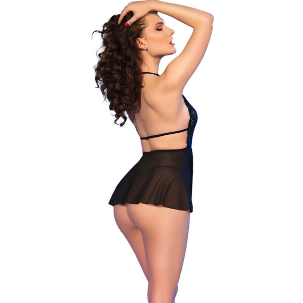 Chilirose - Cr 4720 Babydoll E Tanga Preta L - Image 2