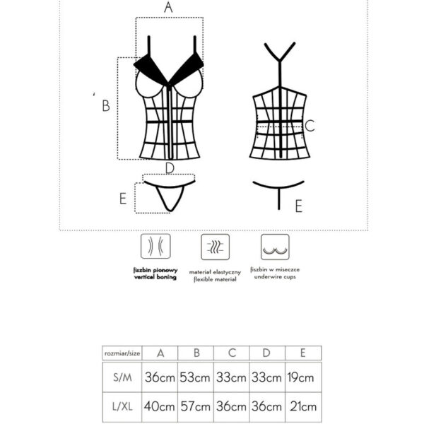 Livco Corsetti Fashion - Laura Lc 20215 Corset + Tanga S/M - Image 6