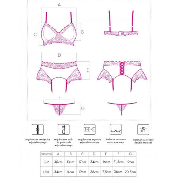 Livco Corsetti Fashion - Nahir Lc 20214 Sutiã + Calcinha + Cinto-Liga L/Xl - Image 4