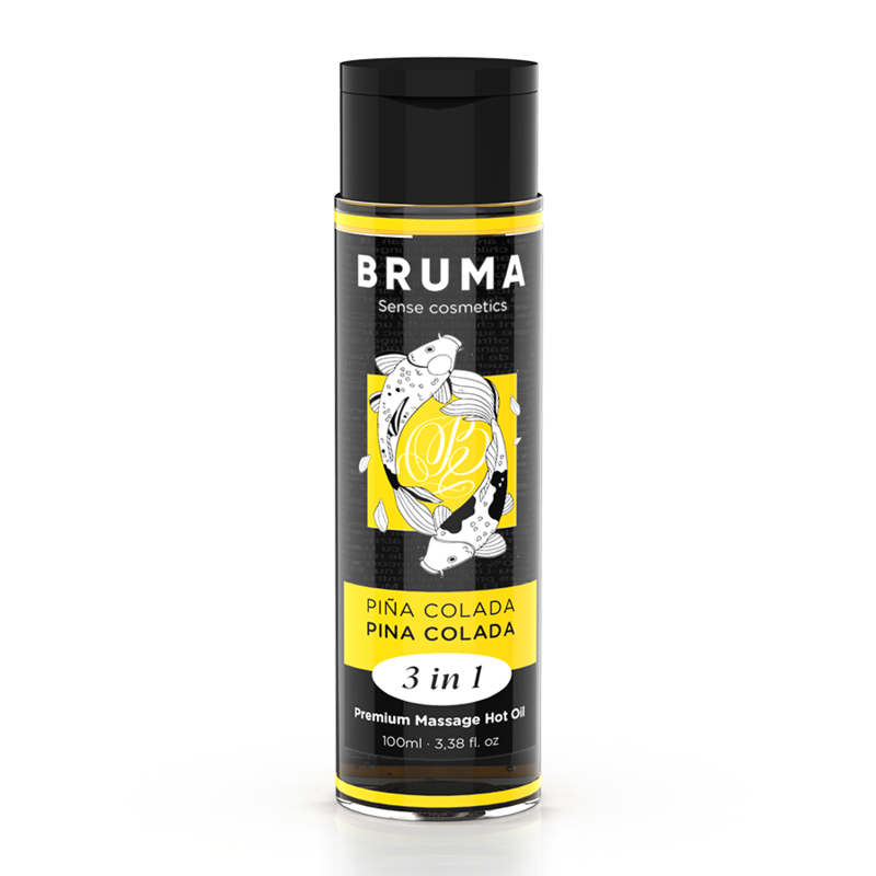 Óleo De Massagem Premium Efeito Calor Sabor Pina Colada 3 Em 1 - 100 ml - Bruma