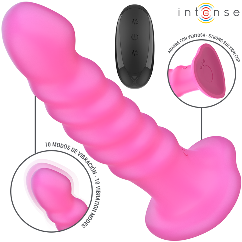 Cindy Vibrador Tamanho L Design Espiral 10 Vibrações Rosa Controle Remoto - Intense