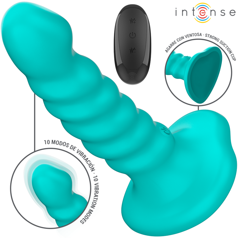 Buffy Vibrador Tamanho S Design Espiral 10 Vibrações Controle Remoto Azul - Intense