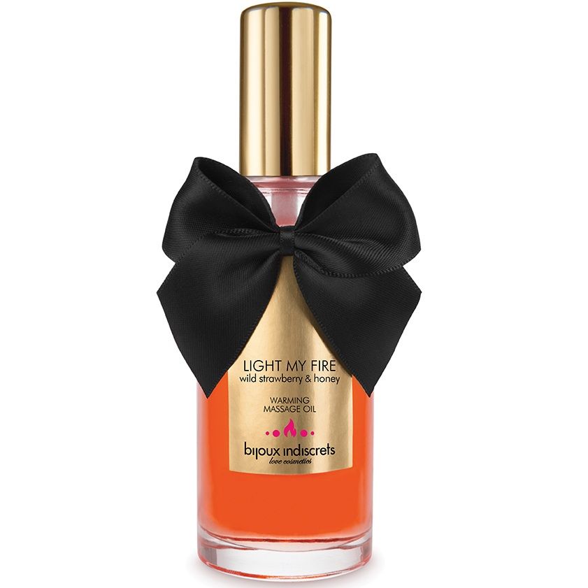 Óleo De Massagem Efeito Calor Aroma De Morango - Bijoux