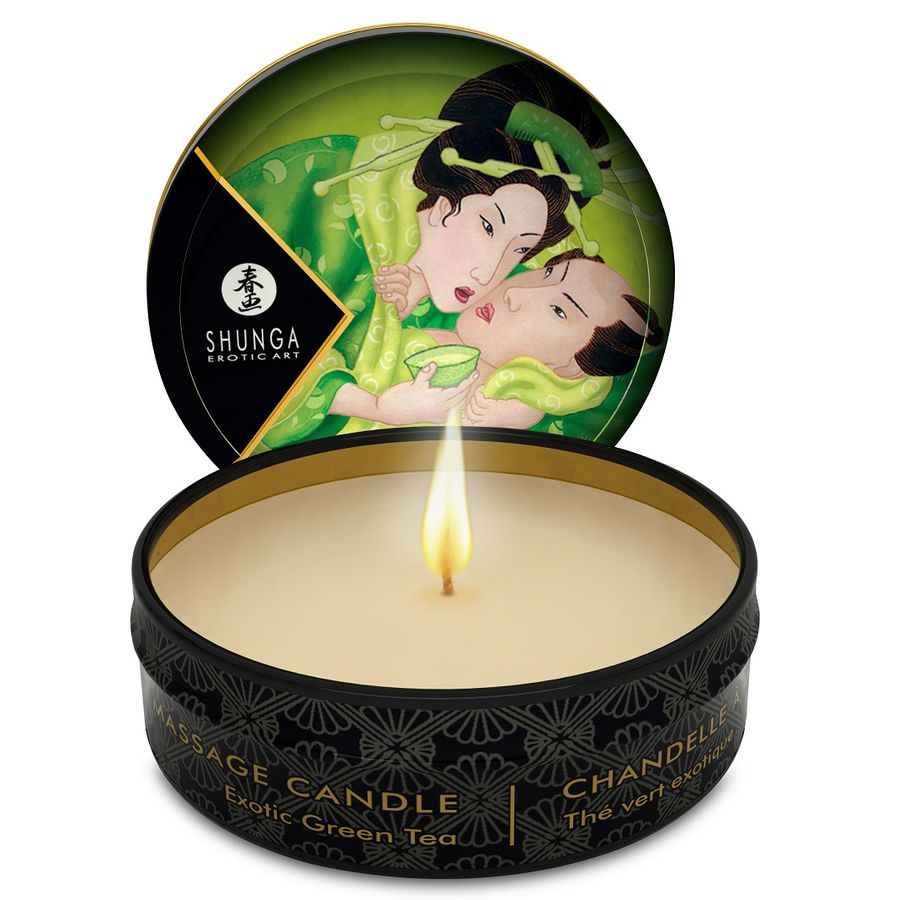 Mini Caress By Candelight Massage Vela T Verde 30 ml - Shunga