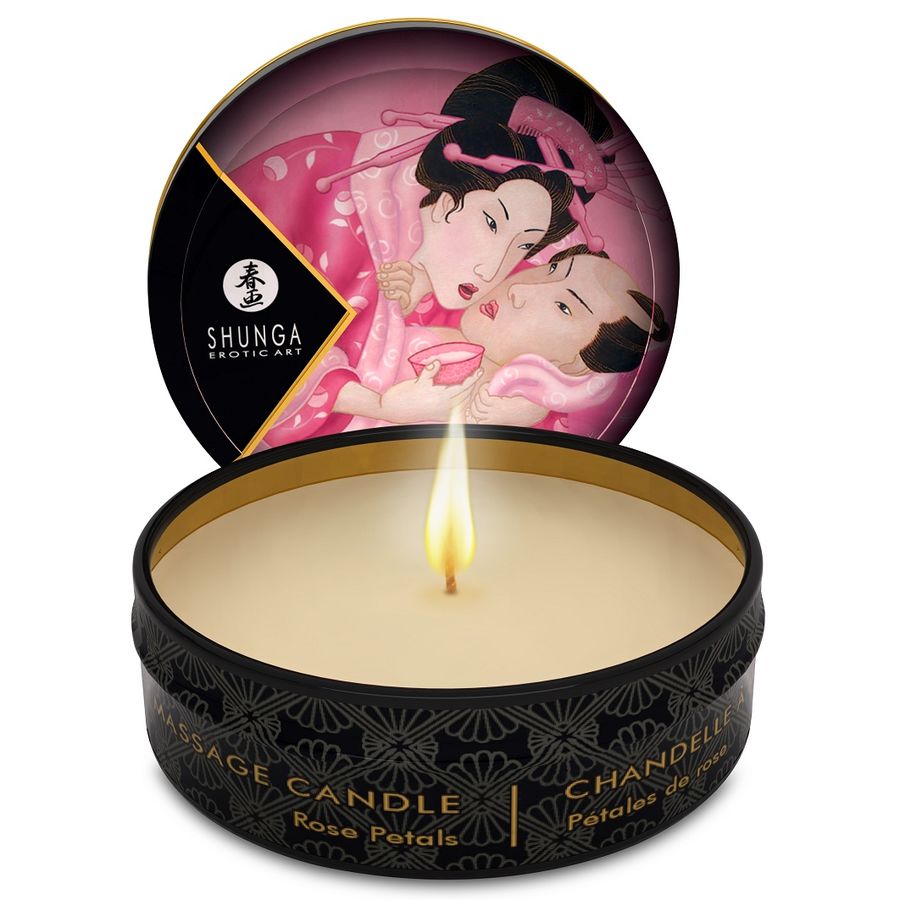 Mini Caress By Candelight Roses Vela De Massagem 30 ml - Shunga