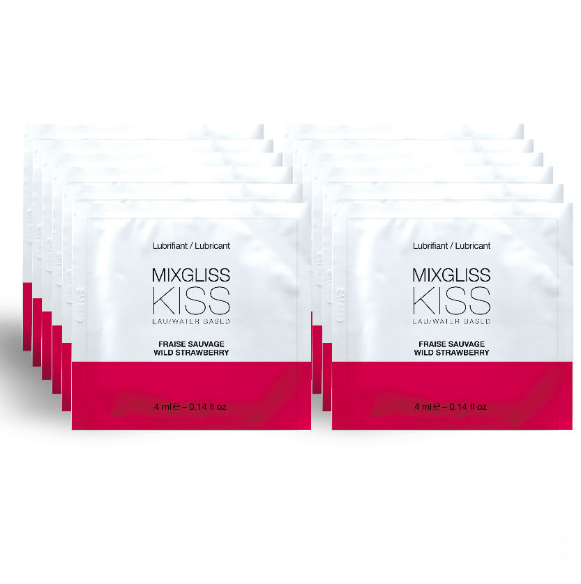Mixgliss - Lubrificante Base De Gua Sabor Morango 12 Dose Única 4 Ml