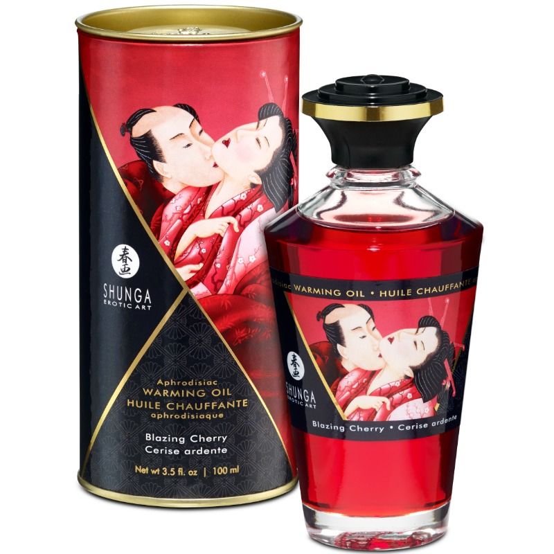 Óleo De Massagem Efeito Calor Sabor Intenso De Cereja 100 ml - Shunga