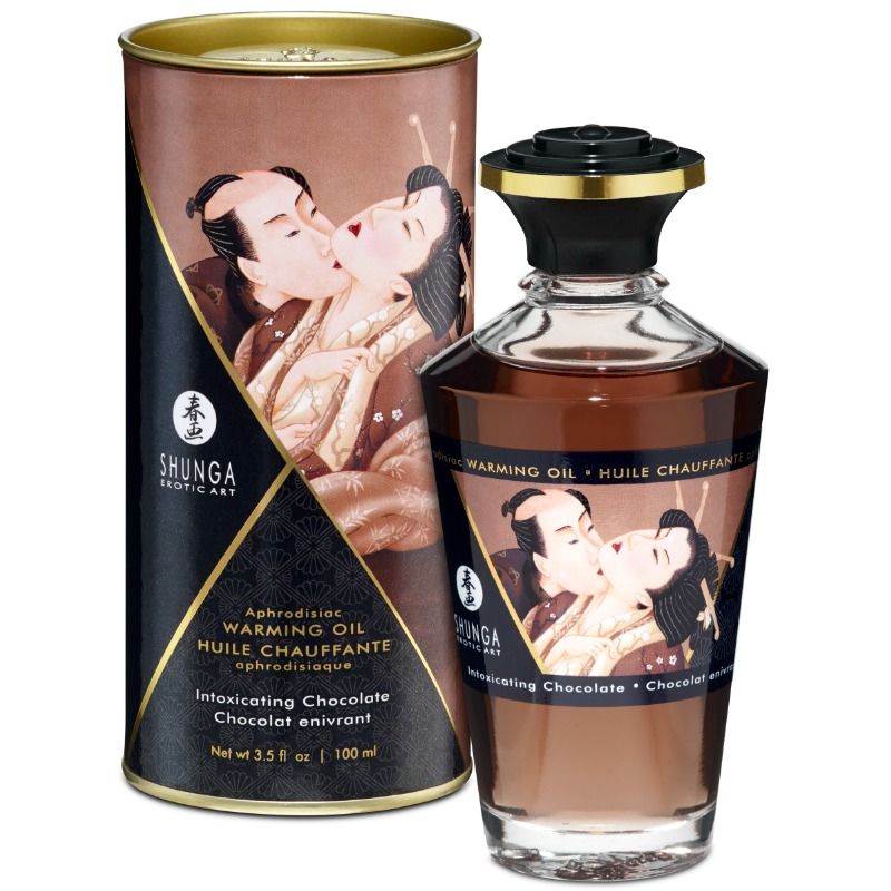 Óleo De Massagem Com Efeito Calor Sabor Intenso De Chocolate 100 ml - Shunga