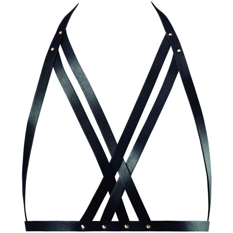 Halter Bra Harness Preto - Bijoux Indiscrets Maze
