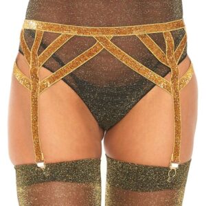 Leg Avenue - Cinto-Liga Elstico Lurex Tamanho Único