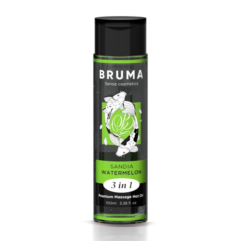 Óleo De Massagem Premium Efeito Calor Sabor Melancia 3 Em 1 - 100 ml - Bruma