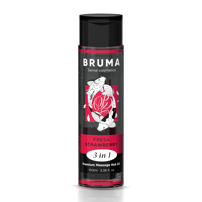 Óleo De Massagem Premium Efeito Calor Sabor Morango 3 Em 1 - 100 ml - Bruma
