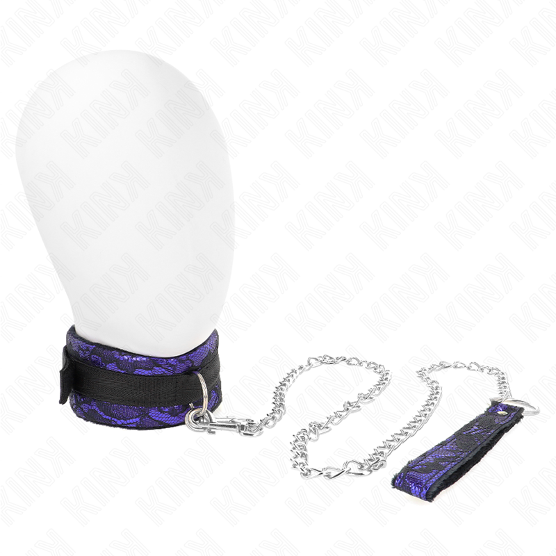 Colar Curto De Renda De Veludo Com Cinto 105 Cm Com Defeito Em Nylon 44 X 5,5 Cm - Kink