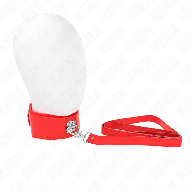 Colar Com Trela 116 Cm Com Pregos Prata Modelo 4 Vermelho Ajustável 40-48 Cm X 6 Cm - Kink