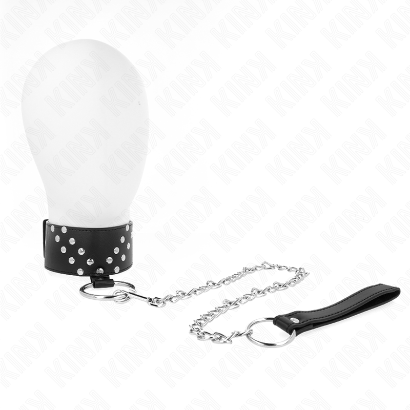 Colar Com Cinto 65 Cm Com Rebite V Ajustável 36-43 Cm X 5 Cm - Kink